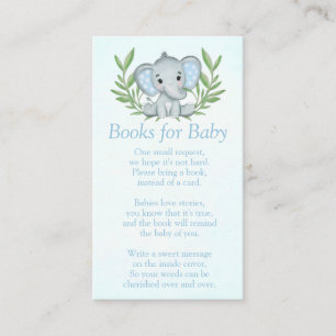 Grüne Elephant Boy Baby Shower Books für Baby Begleitkarte