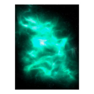 Grüne Energie Galaxie Kunst Glossy Poster