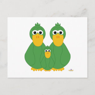 Grüne Enten und Baby goofy Postkarte