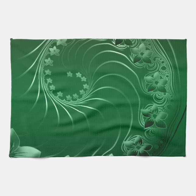 Grüne Entwurfs-Party-Schicksals-Feier Geschirrtuch (Horizontal)