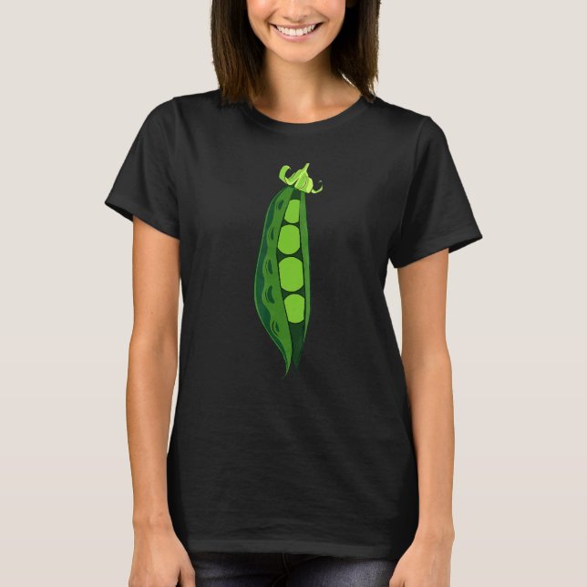 Grüne Erbse Pod Funny Gemüse Veggies Hallowe T-Shirt (Vorderseite)