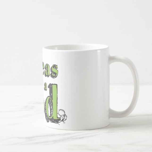 Grüne Erbsen Zeichnend Gemüse Art 2 Erbsen in eine Kaffeetasse (Rechts)