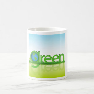 Grüne Erde Globus Öko freundliche Natur Kaffeetasse