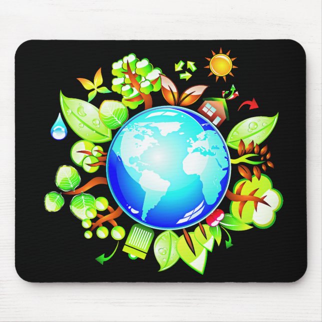 Grüne Erde ökologisch für Erdtag Mousepad (Vorne)