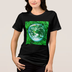 Grüne Erde - ökologisches Bewusstsein Tri-Blend Shirt