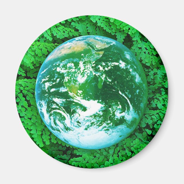 Grüne Erde - Umweltbewusstsein Magnet (Vorne)