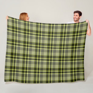 Grüne erdige Karodecke, 76x102 cm Fleecedecke
