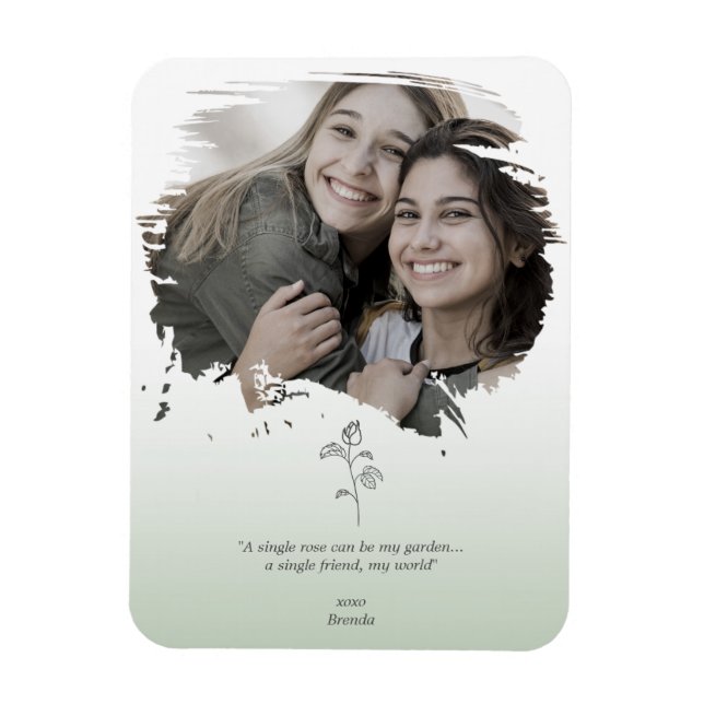 Grüne Erinnerungen Freundschaft Selfie Brushstroke Magnet (Vertikal)