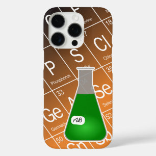 Grüne Erlenmeyer-Flasche (mit Initials) Chemie iPhone 16 Pro Hülle