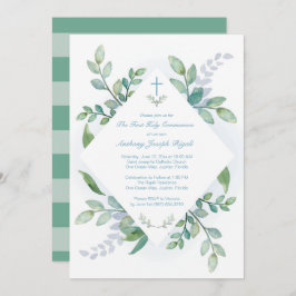 Grüne Erste Kommunion Einladung