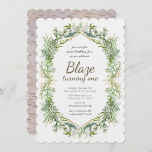 Grüne Erster Geburtstag Einladung