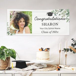 Grüne Eucalyptus  Chic Graduation Party Banner