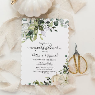 Grüne Eucalyptus Pumpkin Fall Couple Dusche Einladung