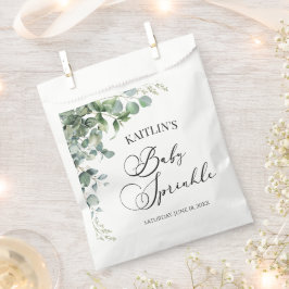 Grüne Eukalyptus-Blätter Botanical Baby Sprinkle Geschenktütchen