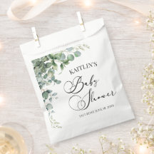 Grüne Eukalyptus-Blätter Botanische Babydusche