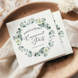 Grüne Eukalyptus-Blätter Botanische Engagement-Par Serviette