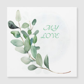 Grüne Eukalyptus-Blätter Magnetkarte