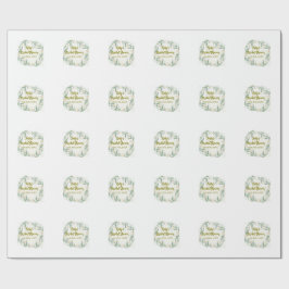 Grüne Eukalyptus-Blumen-Brautparty-Name Datum gehe Geschenkpapier