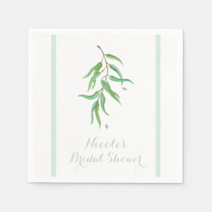 Grüne Eukalyptus-Botanikblätter Rustikale Hochzeit Serviette