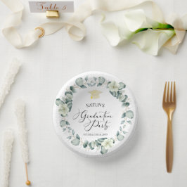 Grüne Eukalyptus-Botanische Graduierungspartei Pappteller