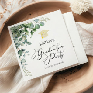 Grüne Eukalyptus-Botanische Graduierungspartei Serviette