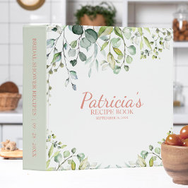 Grüne Eukalyptus Brautparty Rezept Buch 3,8 Cm Ordner