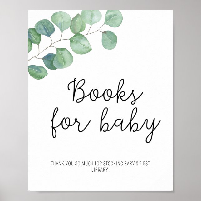 Grüne Eukalyptus - Bücher für Babyposter Poster (Vorne)