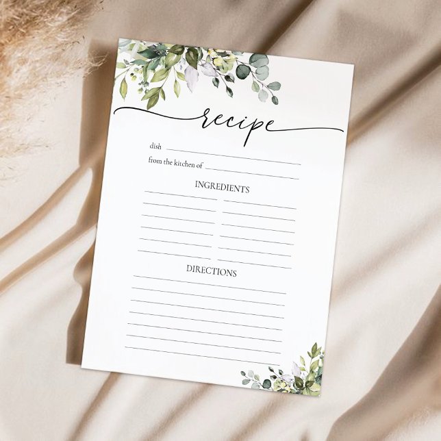 Grüne Eukalyptus Floral Rezept Seite (Von Creator hochgeladen)