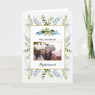 Grüne Eukalyptus foliage Bridal werden Sie mein Karte