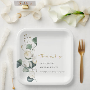 Grüne Eukalyptus-Foliage Pappteller