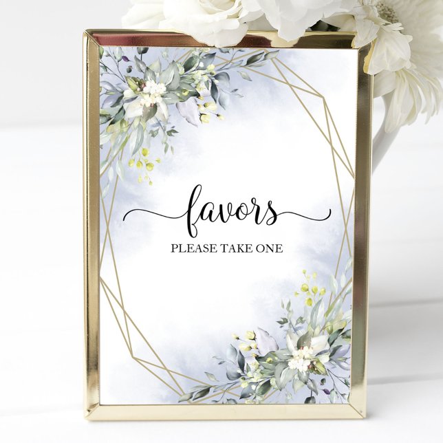 Grüne Eukalyptus Geometric Favors-Zeichen Poster (Von Creator hochgeladen)