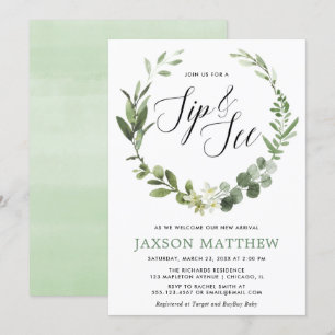 Grüne eukalyptus geschlechtsneutral sip und siehe einladung