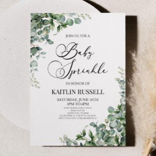 Grüne Eukalyptus Grüne Botanische Babysprinkle Einladung