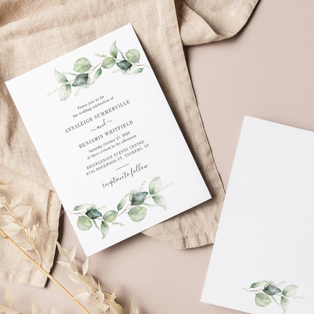 Grüne Eukalyptus-Grüne Hochzeit Einladung (Botanical Eucalyptus Greenery Wedding Invitation)