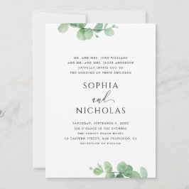 Grüne Eukalyptus-Hochzeit | Elegante Botanik Einladung
