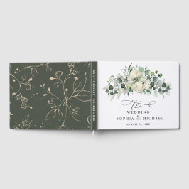 Grüne Eukalyptus-Hochzeit Gästebuch