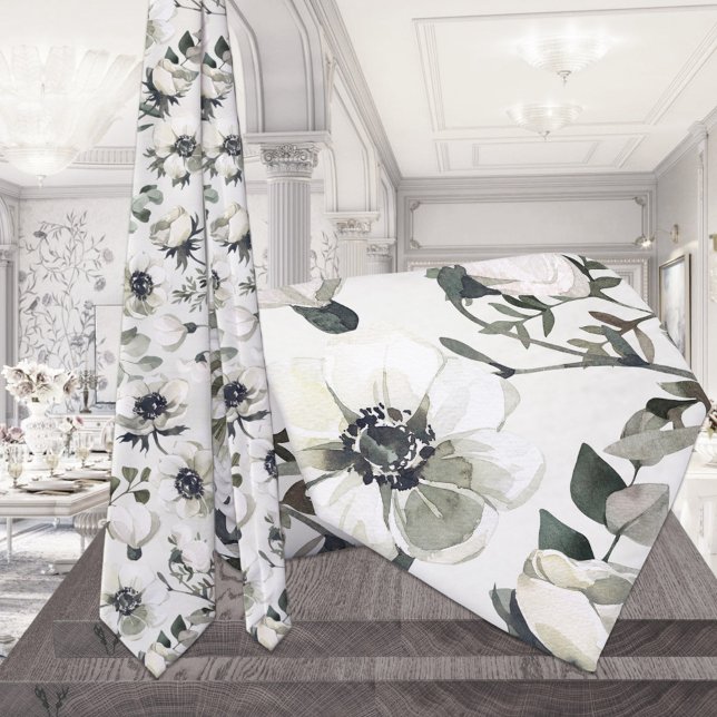 Grüne Eukalyptus-Hochzeit Krawatte (Von Creator hochgeladen)