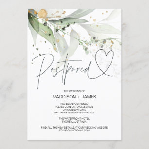 Grüne Eukalyptus Hochzeit verschoben Ändern Sie da Einladung