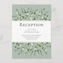 Grüne Eukalyptus-Hochzeitsempfang Begleitkarte