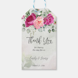 Grüne Eukalyptus magenta peony Rose bevorzugen Geschenkanhänger