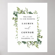 Grüne Eukalyptus Rahmen Hochzeitssymbol