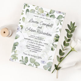 Grüne Eukalyptus Sage Green & Floral Wedding Einladung