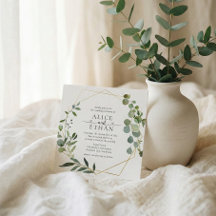 Grüne Eukalyptus-Script-Hochzeit