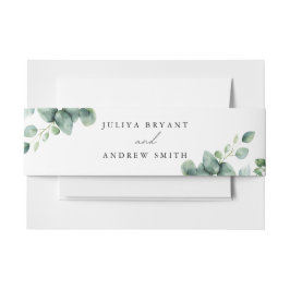 Grüne Eukalyptus-Skript Einladungsbanderole