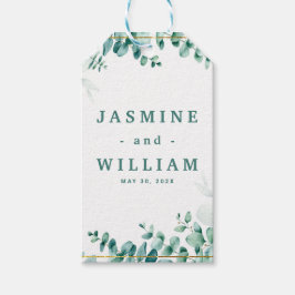 Grüne Eukalyptus Square RahmenWedding Geschenkanhänger