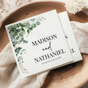 Grüne Eukalyptus Verlasse Grüne Botanische Hochzei Serviette