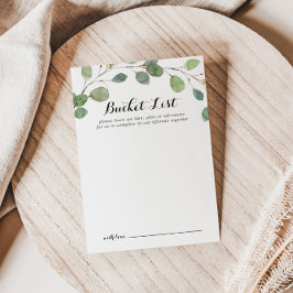 Grüne Eukalyptus Wedding Bucket List Cards Postkarte