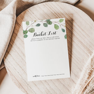 Grüne Eukalyptus Wedding Bucket List Cards Postkarte