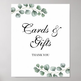Grüne Eukalyptus Wedding Cards und Gifts Zeichen Poster