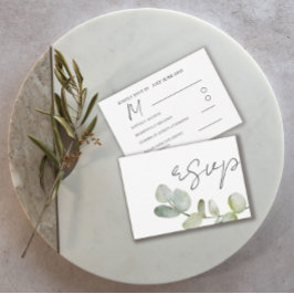 Grüne Eukalyptus Wedding RSVP